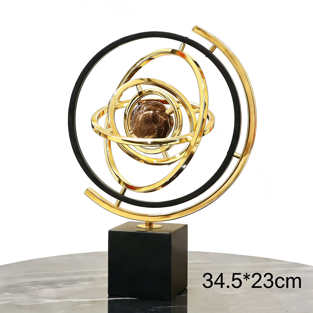 Marble Sphere Core Metal Sculpture #7134 - Limited Edition