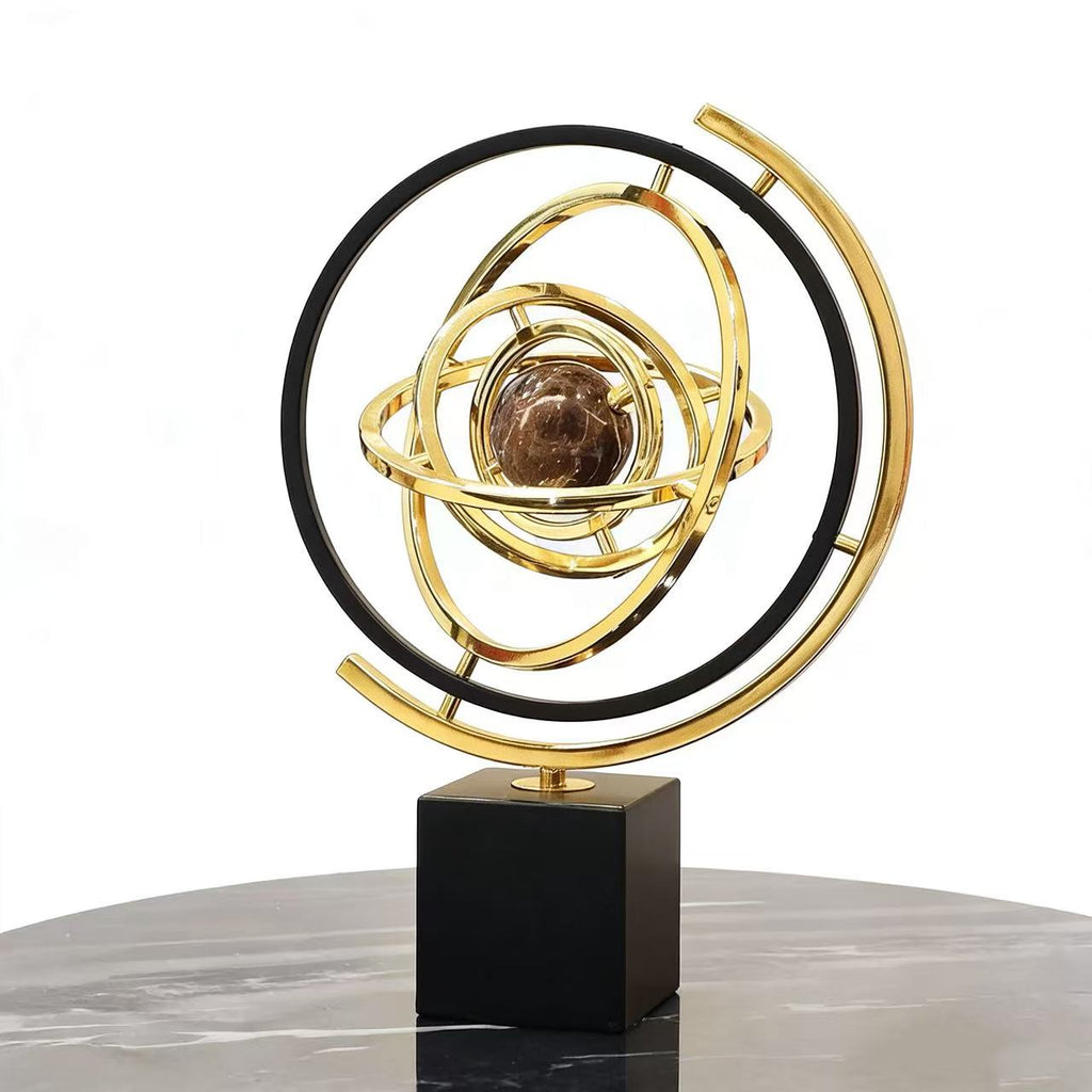 Marble Sphere Core Metal Sculpture #7134 - Limited Edition