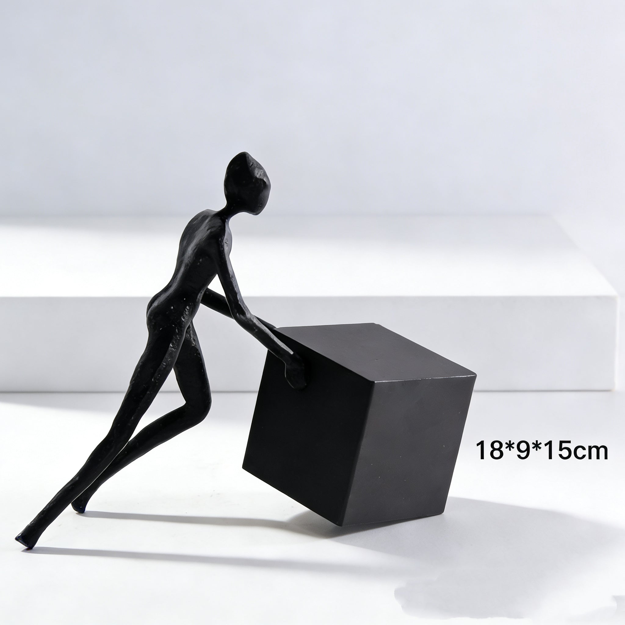 Pushing Cube Metal Sculpture #7130 - Limited Edition 5/5